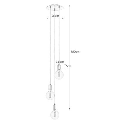 Markslöjd 106334 - Lühter SKY 3xE27/60W/230V