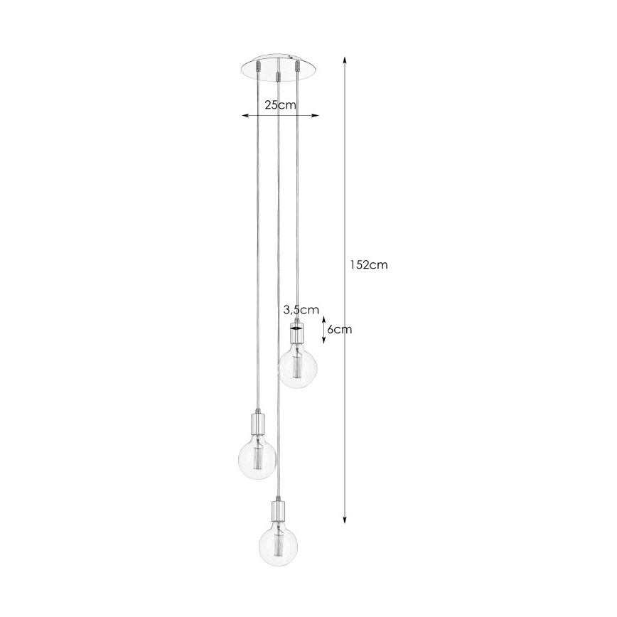 Markslöjd 106334 - Lühter SKY 3xE27/60W/230V