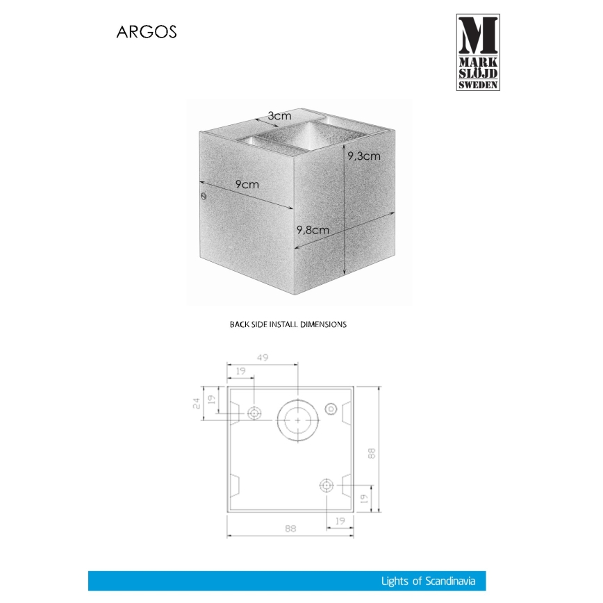 Markslöjd 106521 - LED Välivalgusti ARGOS LED/4W/230V IP44 hall