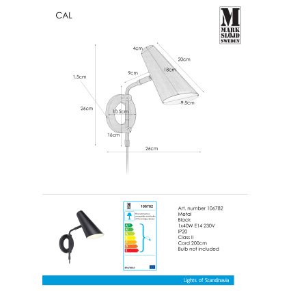 Markslöjd 106782 - Seinavalgusti CAL 1xE14/40W/230V