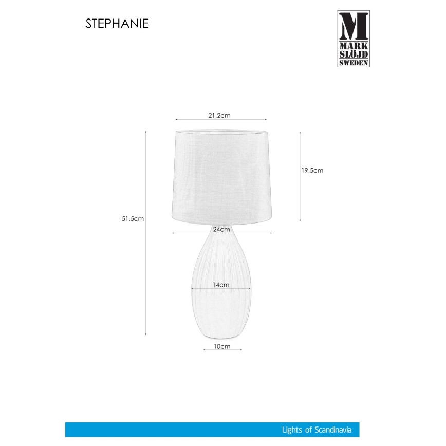 Markslöjd 106887 - Laualamp STEPHANIE 1xE27/60W/230V
