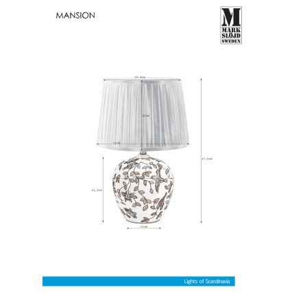 Markslöjd 107040 - Laualamp MANSION 1xE27/60W/230V