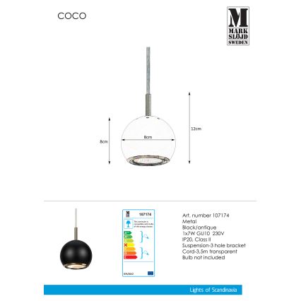 Markslöjd 107174 - Lühter COCO 1xGU10/7W/230V must