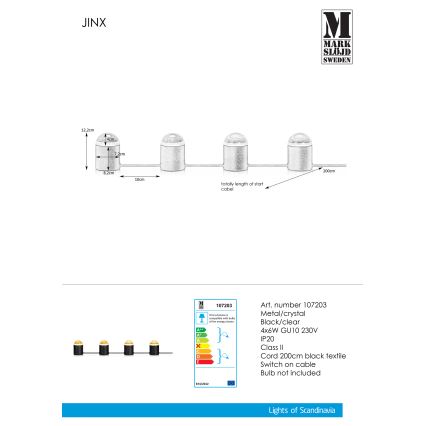 Markslöjd 107203 - Kristallist laualamp JINX 4xGU10/6W/230V