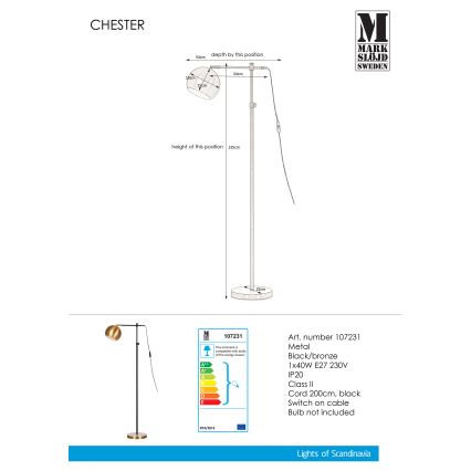 Markslöjd 107231 - Põrandalamp CHESTER 1xE27/40W/230V