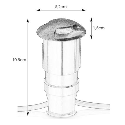Markslöjd 107289 - GARDEN24 LED süvistatav välisvalgusti LED/0,8W/24V IP44 must