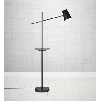 Markslöjd 107307 - Põrandalamp koos USB-ga LINEAR 1xE14/40W/230V