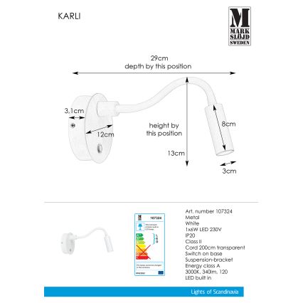 Markslöjd 107324 - LED Seinavalgusti KARLI LED/6W/230V