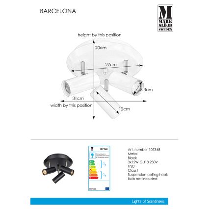 Markslöjd 107348 - Kohtvalgusti BARCELONA 3xGU10/12W/230V
