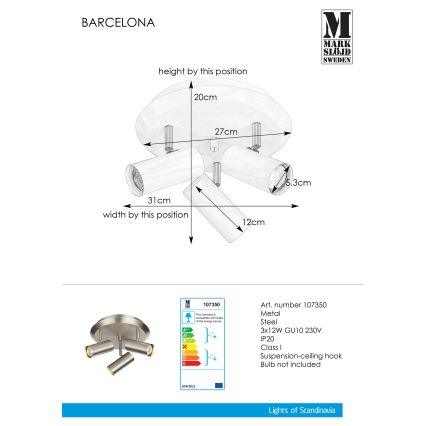 Markslöjd 107350 - Kohtvalgusti BARCELONA 3xGU10/12W/230V