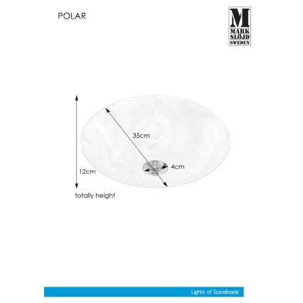 Markslöjd 107360 - Laevalgusti POLAR 2xE14/40W/230V d. 35 cm