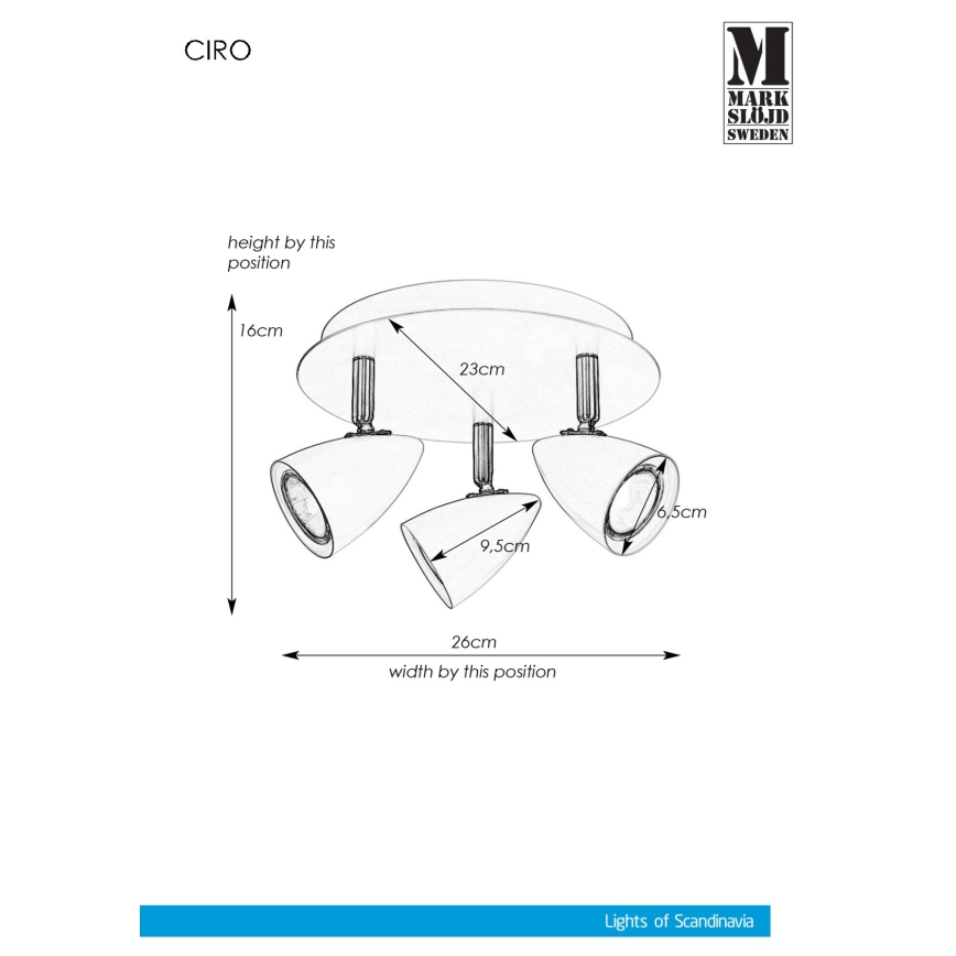 Markslöjd 107412 - Kohtvalgusti CIRO 3xGU10/35W/230V