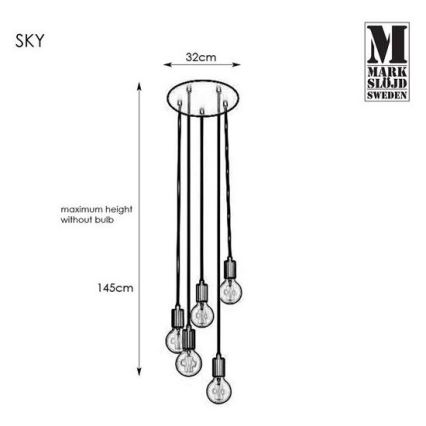 Markslöjd 107467 - Lühter SKY 5xE27/60W/230V