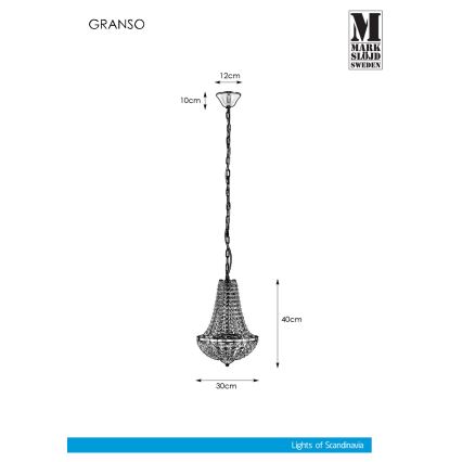 Markslöjd 107550 - Kristall-lühter vannituppa GRÄNSÖ 2xG9/20W/230V IP44