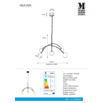 Markslöjd 107560 - Lühter HEAVEN 5xG9/28W/230V