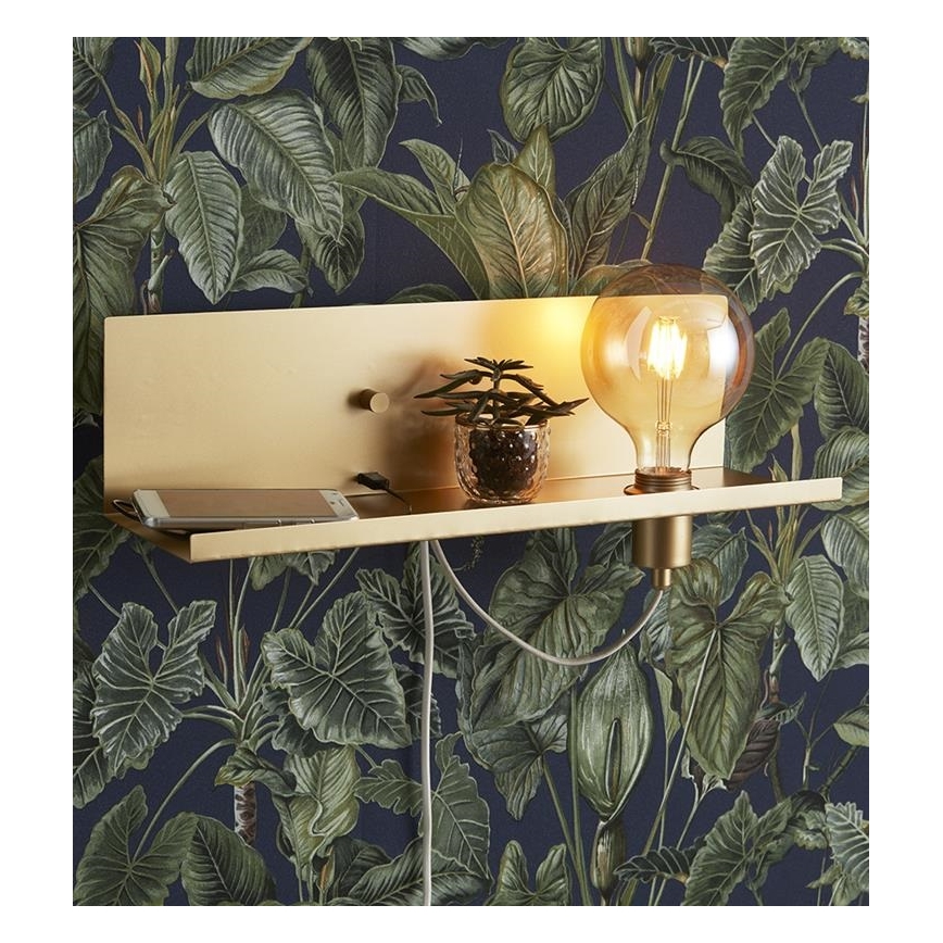 Markslöjd 107791 - Hämardatav seinavalgusti USB pordiga MULTI 1xE27/60W/230V