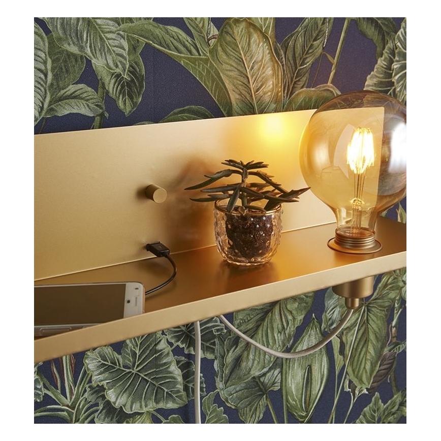 Markslöjd 107791 - Hämardatav seinavalgusti USB pordiga MULTI 1xE27/60W/230V