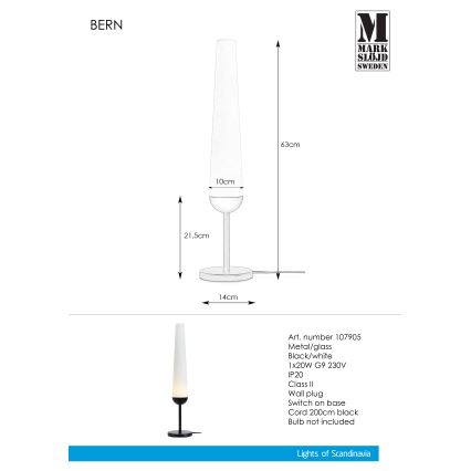 Markslöjd 107905 - laualamp BERN 1xG9/20W/230V