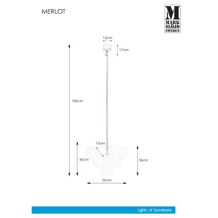 Markslöjd 107911 - Ripplühter MERLOT 13xG9/20W/230V