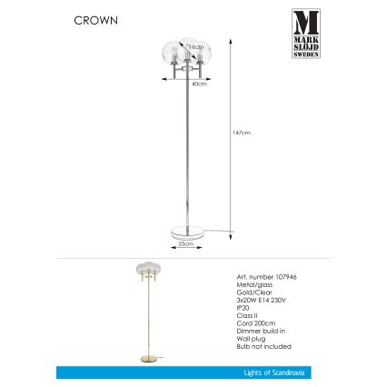 Markslöjd 107946 - Põrandalamp CROWN 3xE14/20W/230V