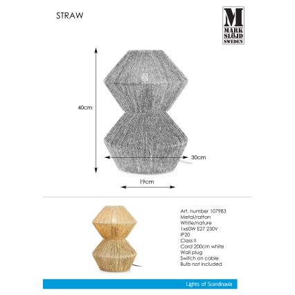 Markslöjd 107983 - Laualamp STRAW 1xE27/40W/230V