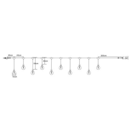 Markslöjd 108021 - LED Väli valguskett GARDEN24 START 7,5m 10xLED/2,9W/230V IP44