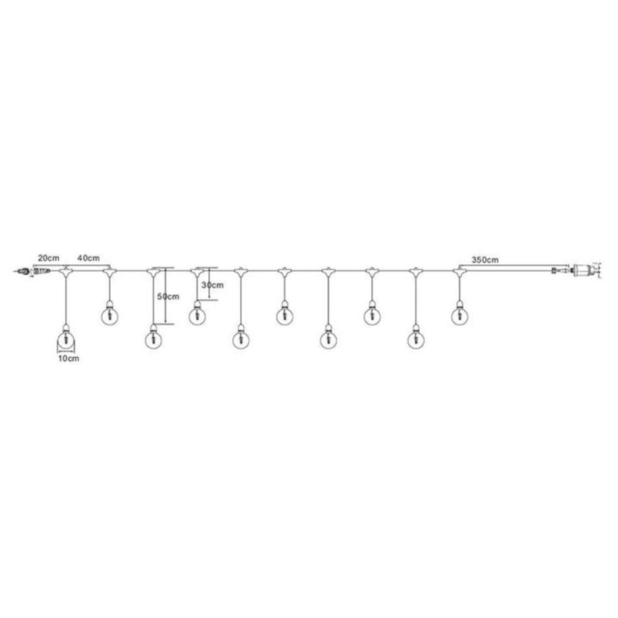 Markslöjd 108021 - LED Väli valguskett GARDEN24 START 7,5m 10xLED/2,9W/230V IP44