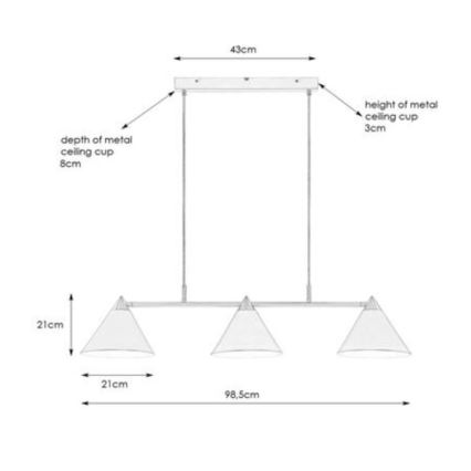 Markslöjd 108075 - Lühter KLINT 3xE14/40W/230V valge