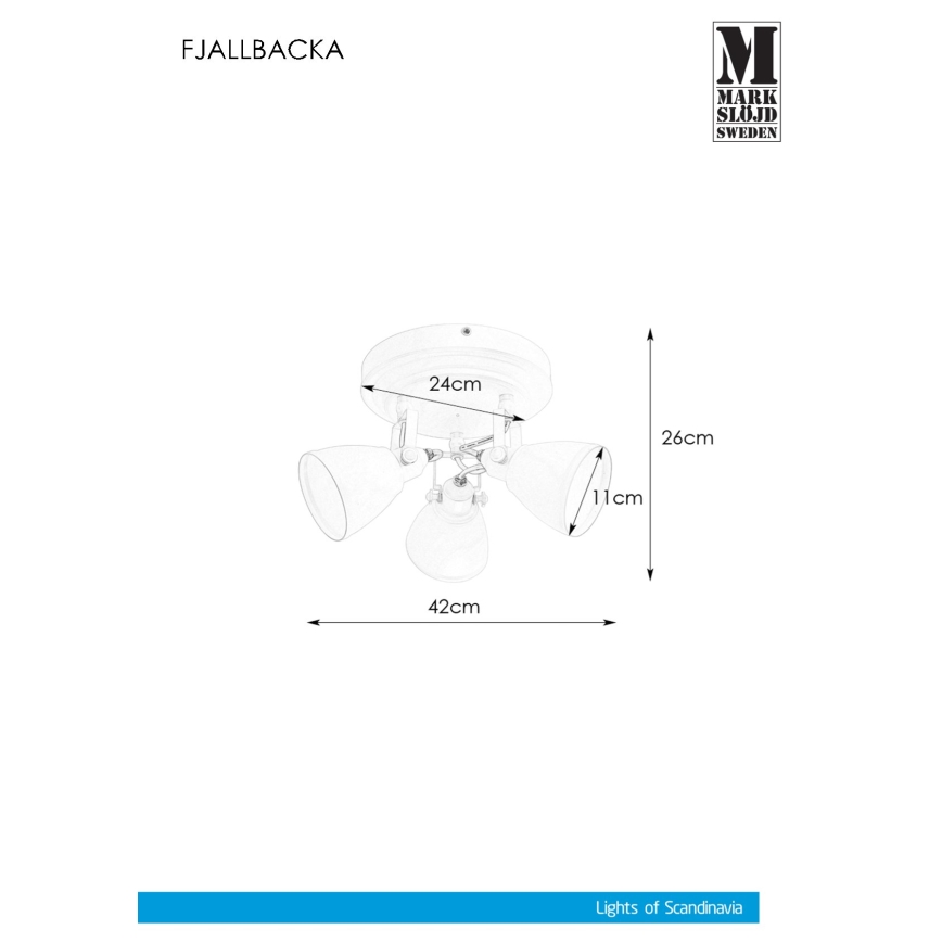 Markslöjd 108083 - Vannitoa kohtvalgusti FJÄLLBACKA 3xG9/20W/230V IP44 valge