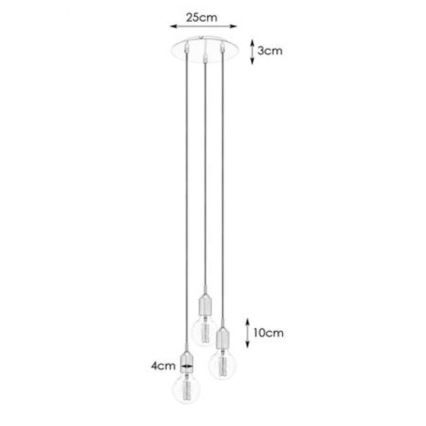 Markslöjd 108099 - Lühter BRONX 3xE27/60W/230V pronks