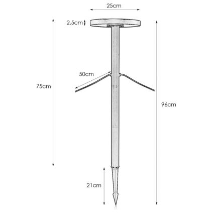 Markslöjd 108173 - LED välisvalgusti GARDEN24 LED/5W/24V 75 cm IP44 must