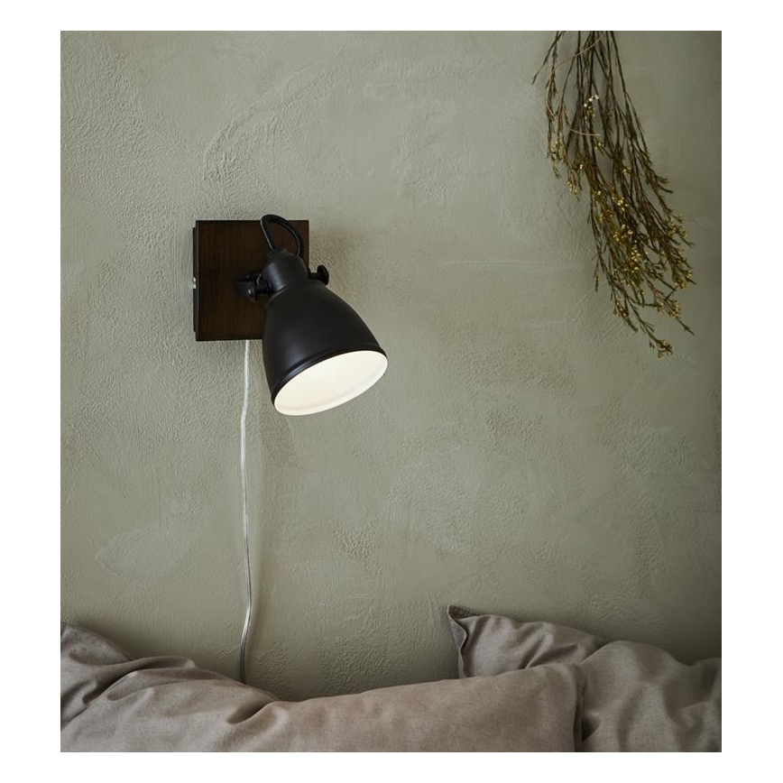 Markslöjd 108211 - Kohtvalgusti seinale NATIVE 1xE14/18W/230V must/pruun