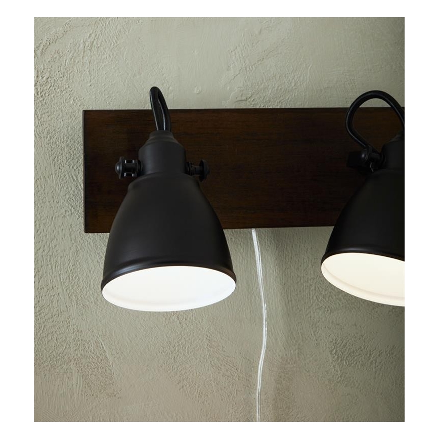 Markslöjd 108213 - Kohtvalgusti seinale NATIVE 2xE14/18W/230V must/pruun