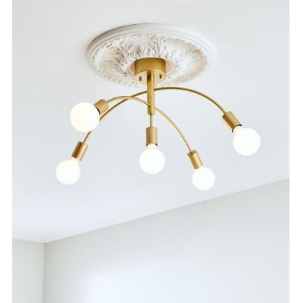 Markslöjd 108285 - Pinnale kinnitatav lühter CYGNUS 5xE27/40W/230V kuldne