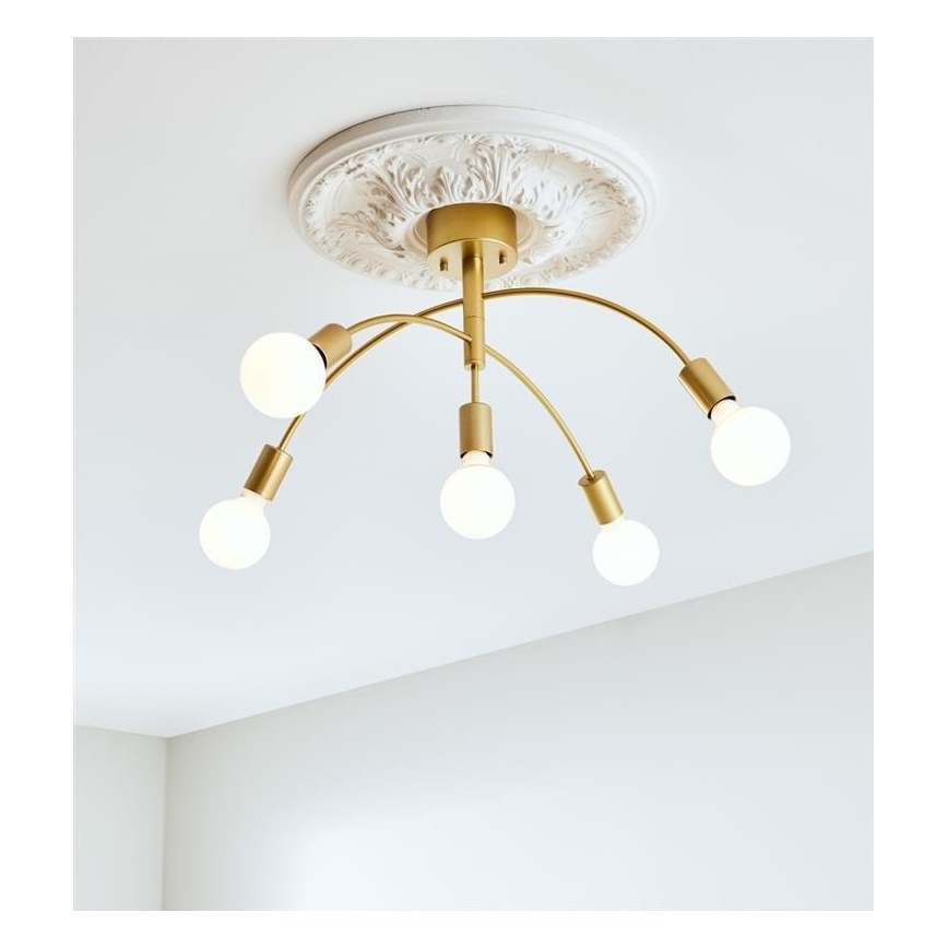 Markslöjd 108285 - Pinnale kinnitatav lühter CYGNUS 5xE27/40W/230V kuldne