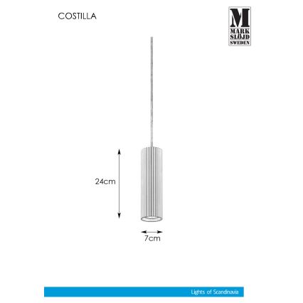 Markslöjd 108465 - Lühter COSTILLA 1xGU10/7W/230V valge