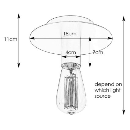 Markslöjd 108540 - Laevalgusti PIATTO 1xE27/40W/230V must