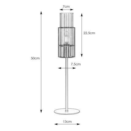 Markslöjd 108555 - Laualamp TUBO 1xE14/40W/230V 50 cm must/clear