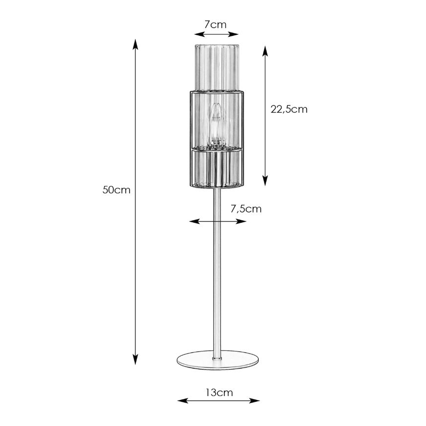 Markslöjd 108555 - Laualamp TUBO 1xE14/40W/230V 50 cm must/clear