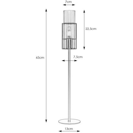 Markslöjd 108556 - Laualamp TUBO 1xE14/40W/230V 65 cm must/clear