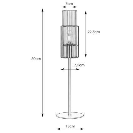 Markslöjd 108557 - Laualamp TUBO 1xE14/40W/230V 50 cm läikiv kroom/clear