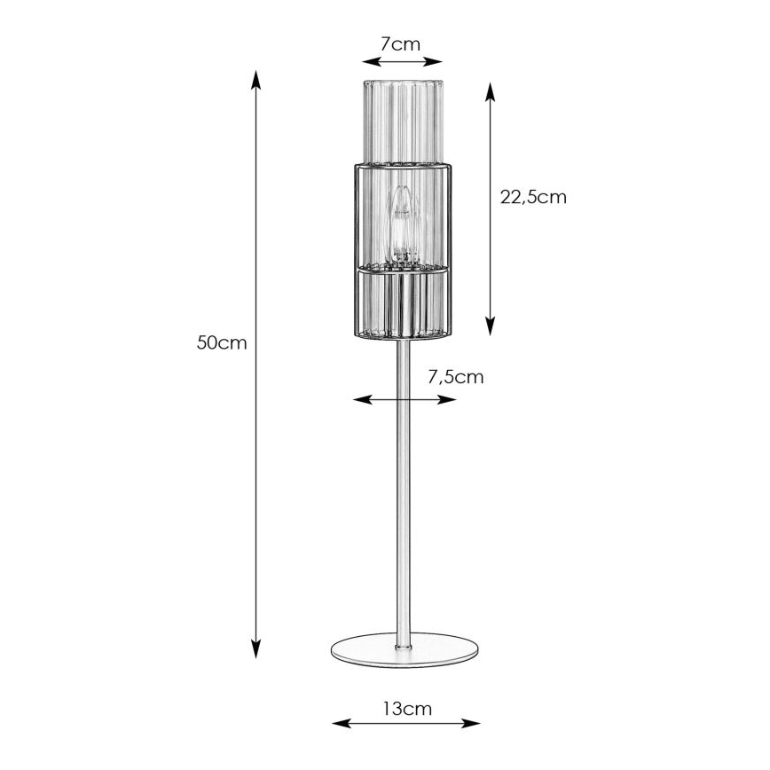 Markslöjd 108557 - Laualamp TUBO 1xE14/40W/230V 50 cm läikiv kroom/clear