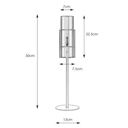 Markslöjd 108559 - Laualamp TUBO 1xE14/40W/230V 50 cm must