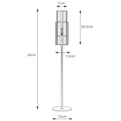 Markslöjd 108560 - Laualamp TORCIA 1xE14/40W/230V 65 cm must