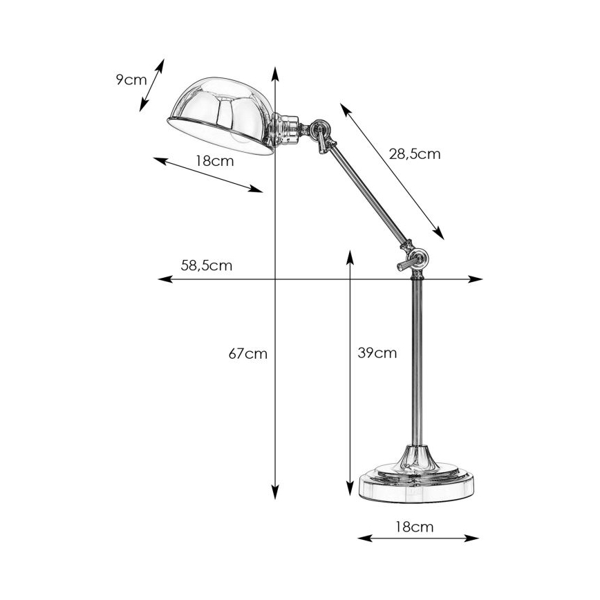Markslöjd 108583 - Laualamp PORTLAND 1xE27/40W/230V läikiv kroom