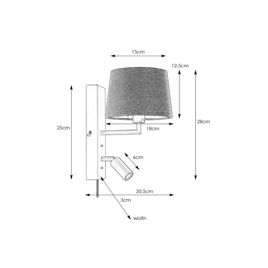 Markslöjd 108596 - LED Seinalamp koos USB pordiga COMO 1xE14/40W/230V + LED/3W valge/matt kroom