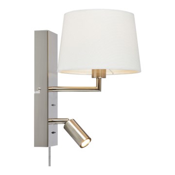 Markslöjd 108596 - LED Seinalamp koos USB pordiga COMO 1xE14/40W/230V + LED/3W valge/matt kroom