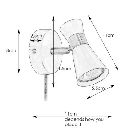 Markslöjd 108625 - Kohtvalgusti seinale FOLIE 1xGU10/7W/230V must/messing