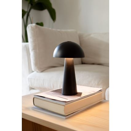 Markslöjd 108655 - LED hämardatav laetav laualamp FUNGI LED/1,5W/5V 2000 mAh IP44 must