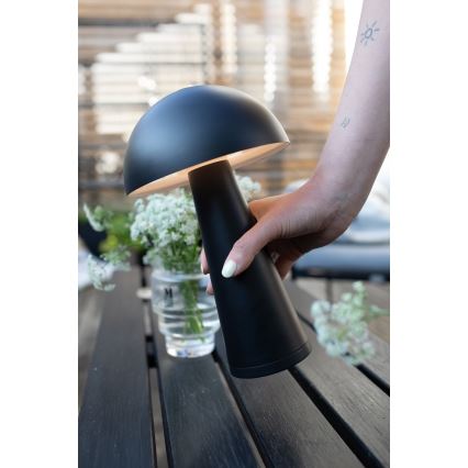 Markslöjd 108655 - LED hämardatav laetav laualamp FUNGI LED/1,5W/5V 2000 mAh IP44 must